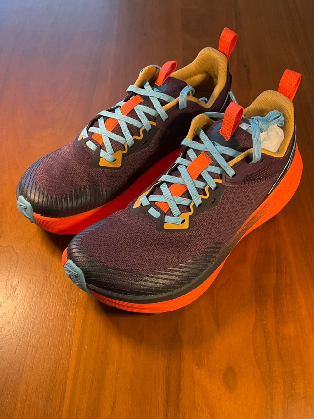 Altra wild 2 Women's Purple and Orange Athletic Shoes with Light Blue Laces